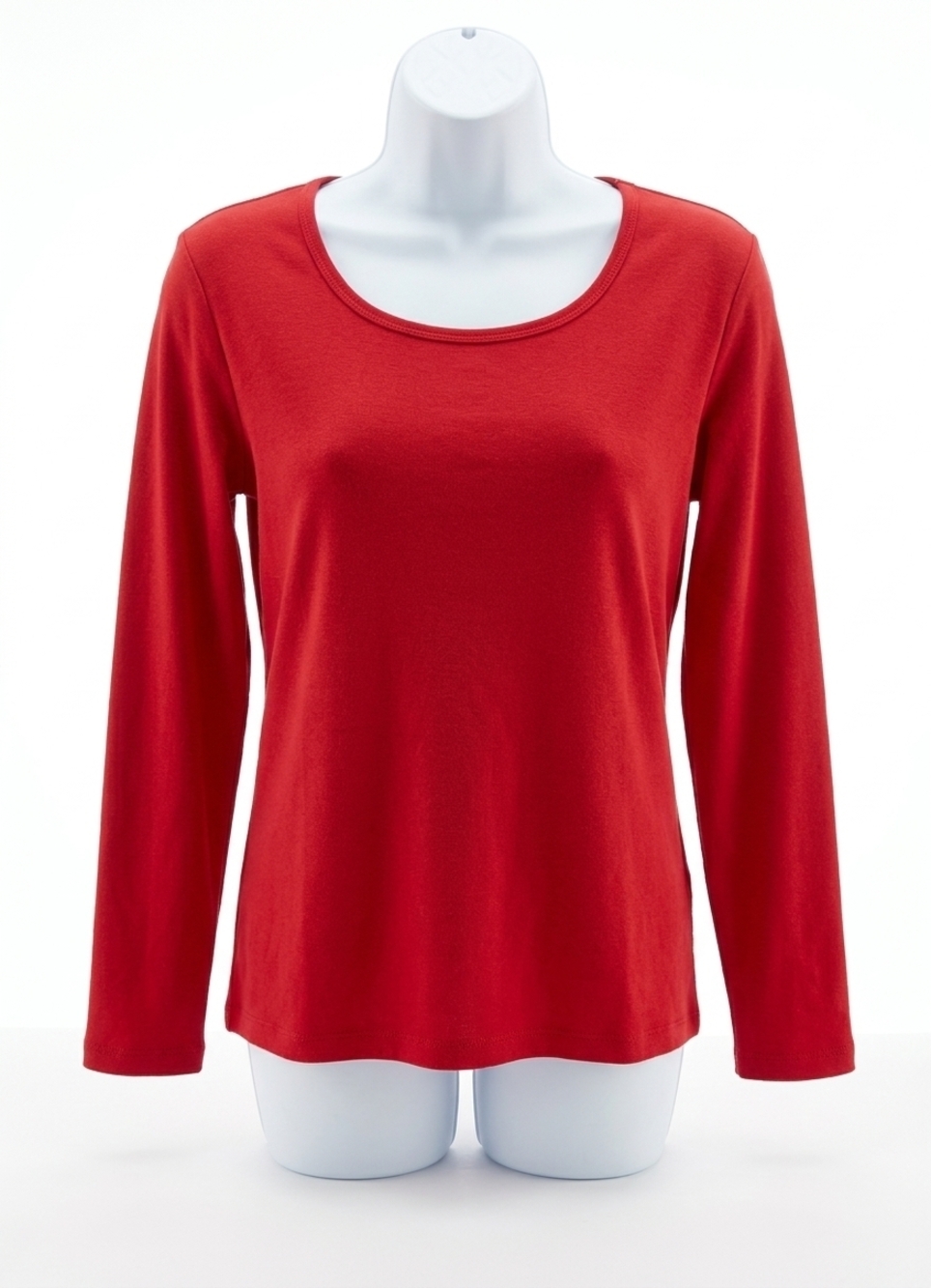NEW ANGEL long sleeve scoop neck top in red